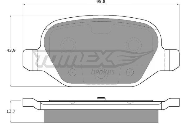 TOMEX BRAKES Комплект тормозных колодок, дисковый тормоз TX 12-701